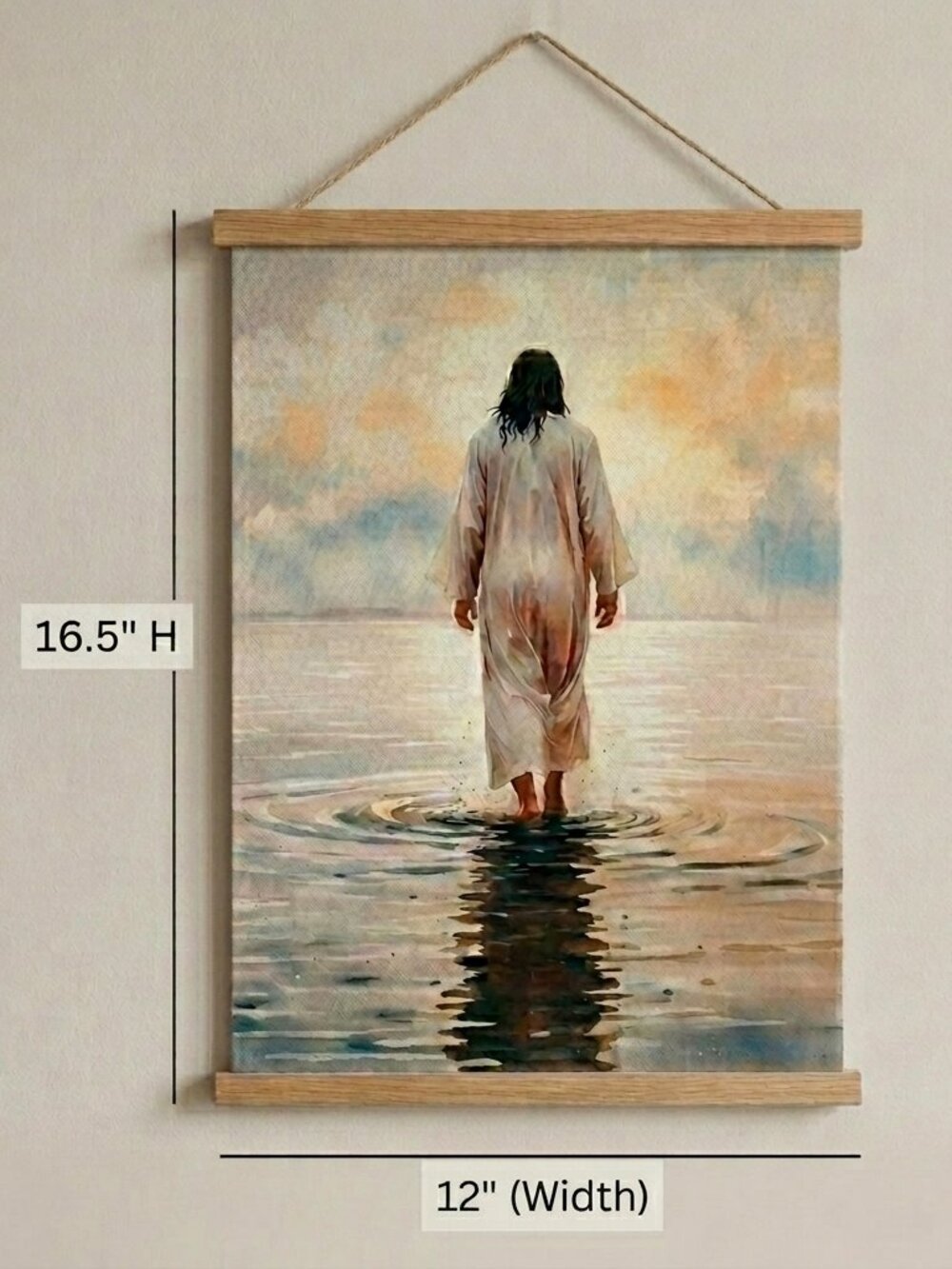 Serene Horizon Wall Tapestry Jesus Walking on Water